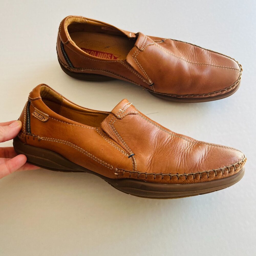 Pikolinos Mens Sz 40 San Telmo Calfskin‎ Leather Loafer Slip On Brandy Shoes